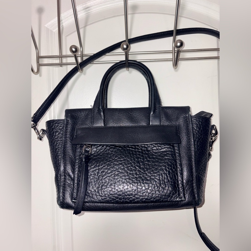 Coach Mini Riley Satchel Black Pebbled Leather Crossbody Bag 27923 - Picture 15 of 16